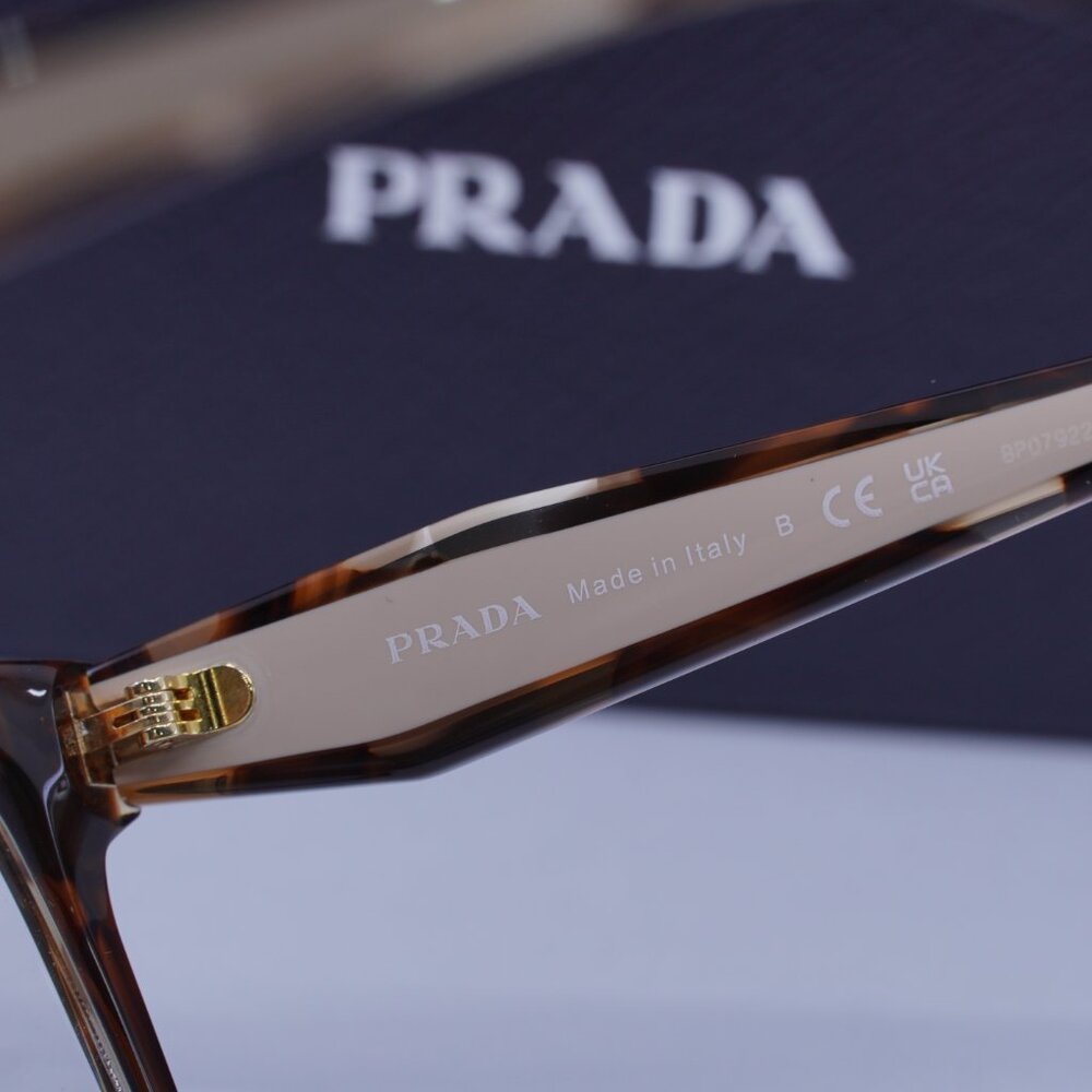Prada PRB03V 07R1O1 Square Eyeglasses - Havana Caramel 54mm - Picture 7 of 9